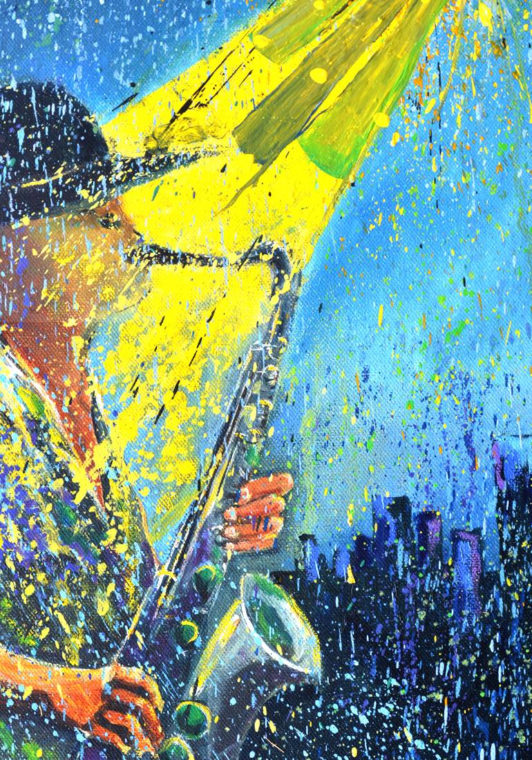 Original Fauvism Music Painting by Pol Ledent