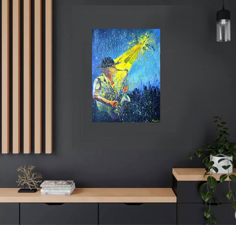 Original Fauvism Music Painting by Pol Ledent