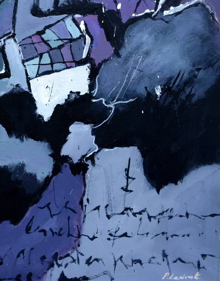 Original Abstract Expressionism Abstract Painting by Pol Ledent
