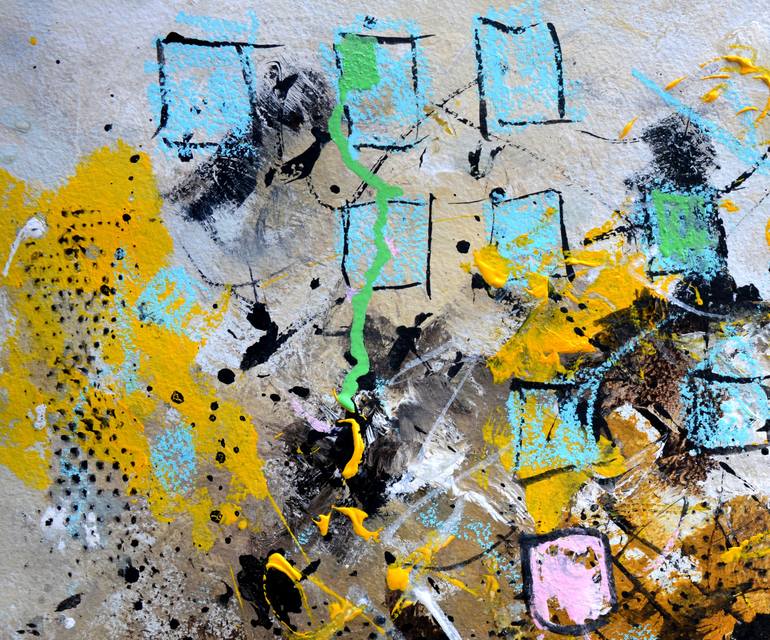 Original Abstract Expressionism Abstract Painting by Pol Ledent