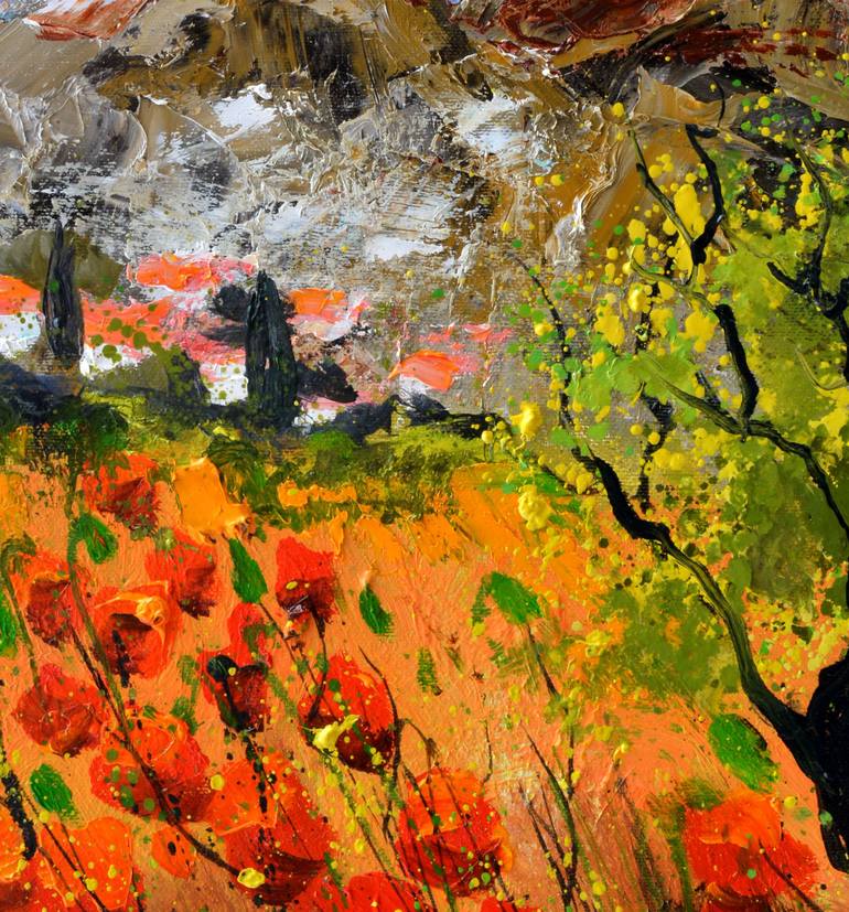 Original Impressionism Floral Painting by Pol Ledent