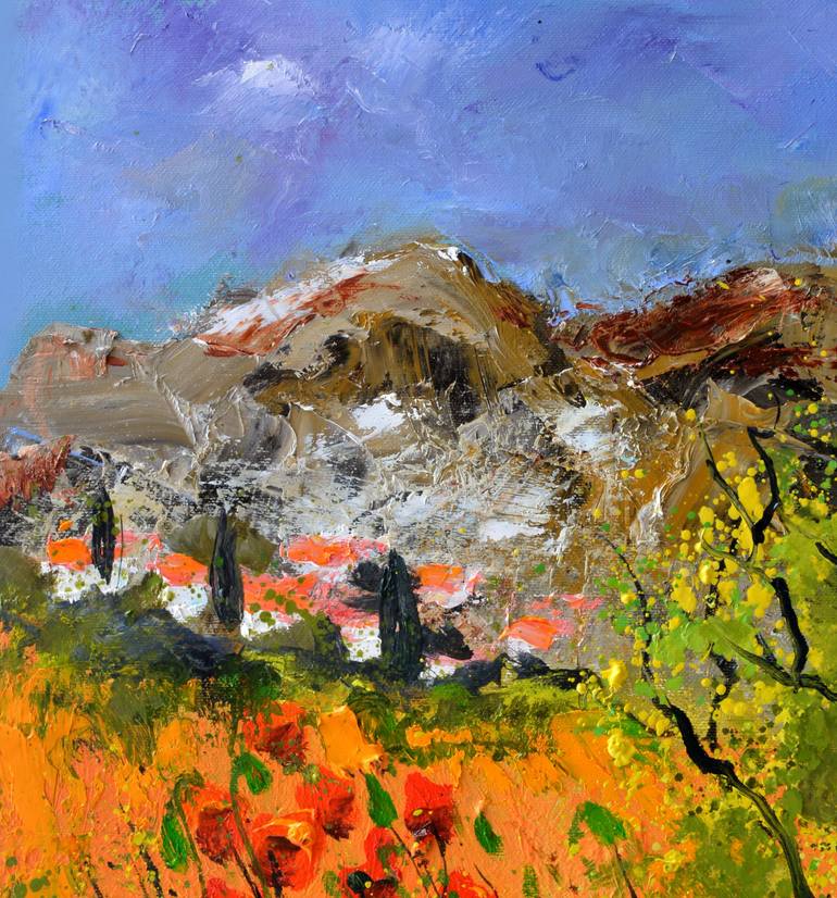 Original Impressionism Floral Painting by Pol Ledent