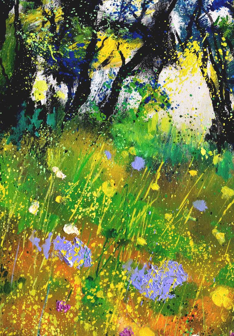 Original Impressionism Floral Painting by Pol Ledent