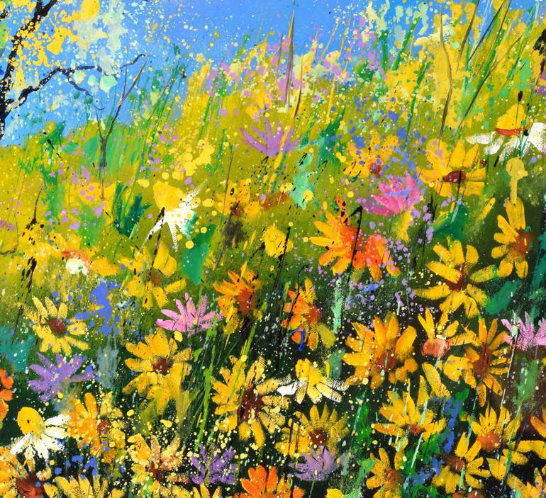 Original Impressionism Floral Painting by Pol Ledent