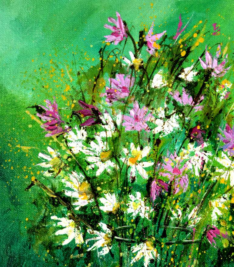 Original Impressionism Floral Painting by Pol Ledent