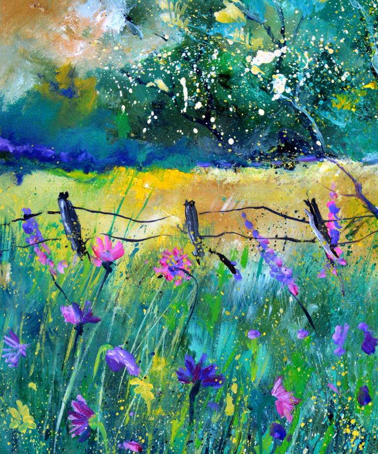Original Impressionism Botanic Painting by Pol Ledent