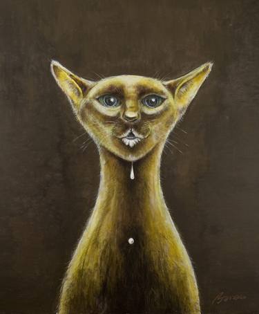 Original Figurative Cats Paintings by Balu Bazzano
