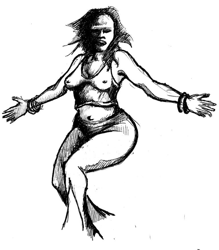 Original Conceptual Performing Arts Drawing by Ballie Kimbal