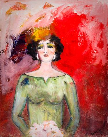 Original Abstract Expressionism Women Painting by Elena Opasini