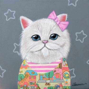 Original Illustration Cats Paintings by Ilaamen Pelshaw