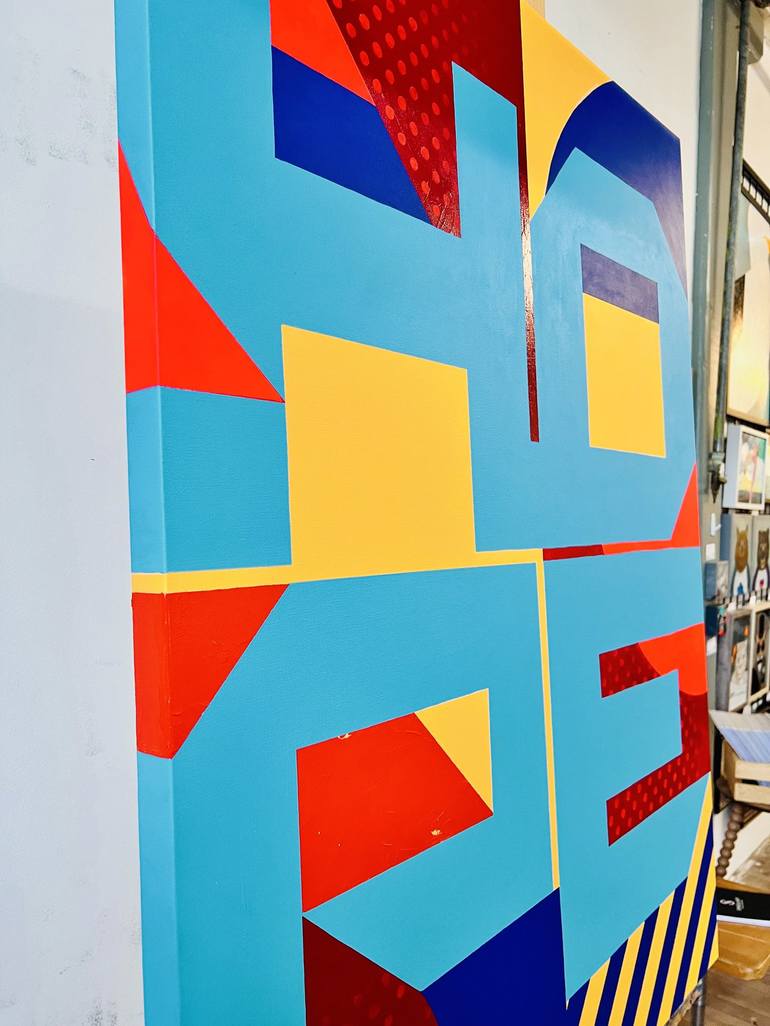 Original Pop Art Geometric Painting by Ilaamen Pelshaw