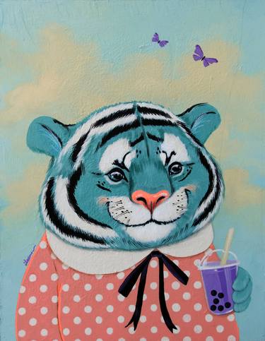 Original Illustration Animal Mixed Media by Ilaamen Pelshaw