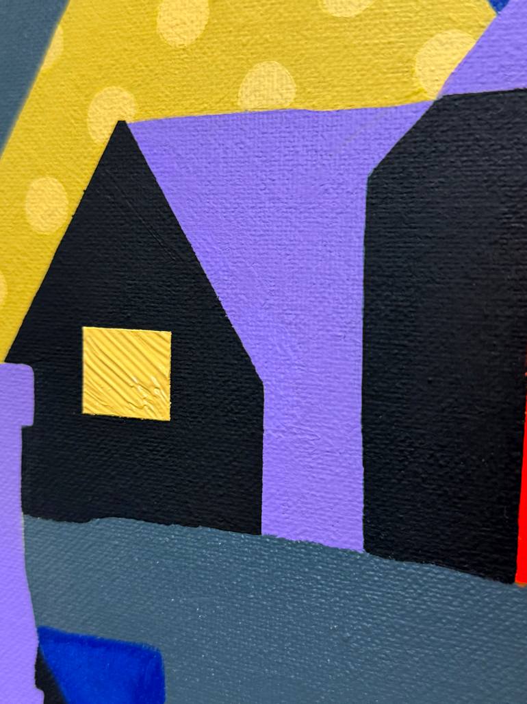 Original Geometric Dogs Mixed Media by Ilaamen Pelshaw