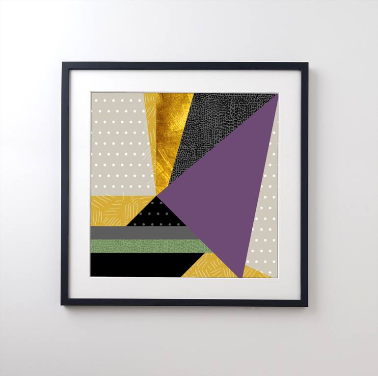 Original Abstract Geometric Mixed Media by Ilaamen Pelshaw