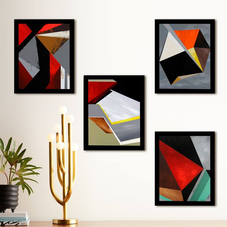 Original Abstract Geometric Painting by Ilaamen Pelshaw