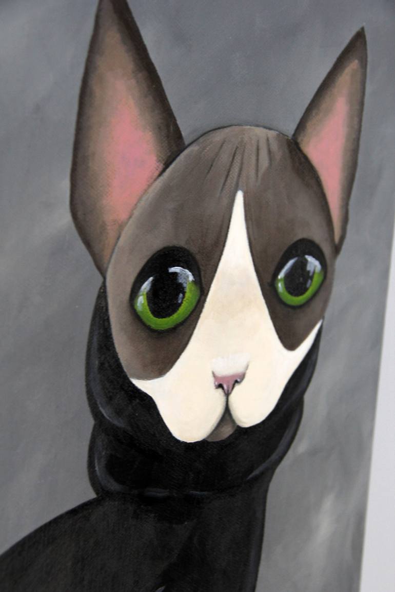 Original Figurative Cats Painting by Ilaamen Pelshaw