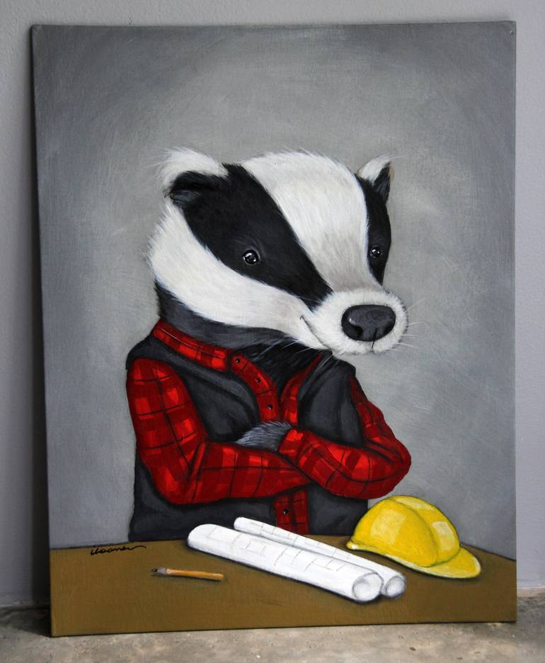 Original Figurative Animal Painting by Ilaamen Pelshaw