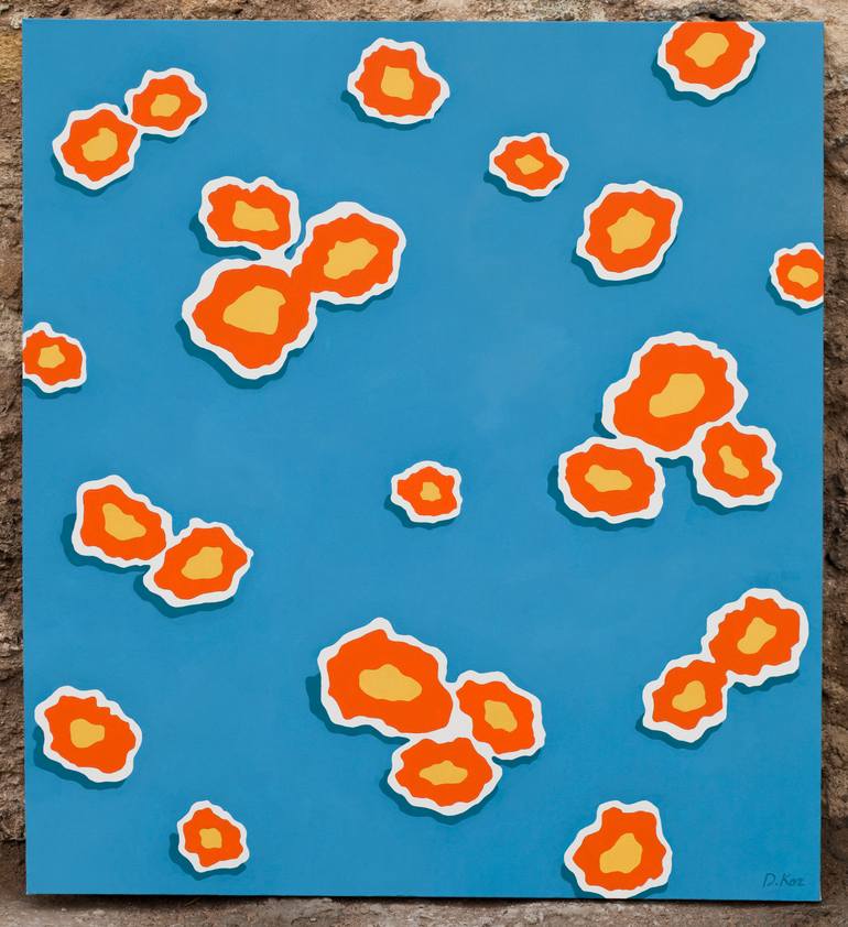 Original Art Deco Floral Painting by Daniel Kozeletckiy