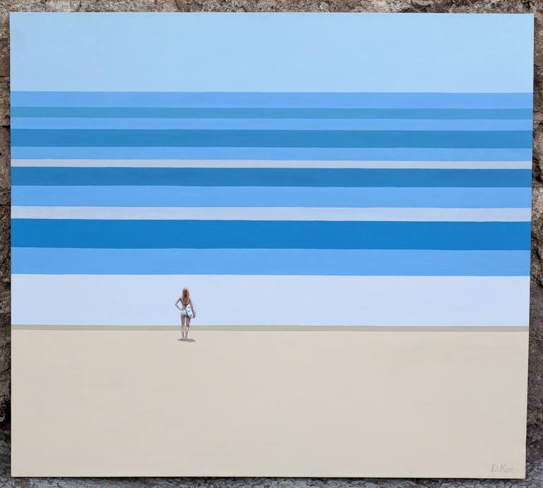 Original Minimalism Beach Painting by Daniel Kozeletckiy