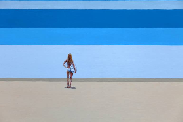 Original Minimalism Beach Painting by Daniel Kozeletckiy