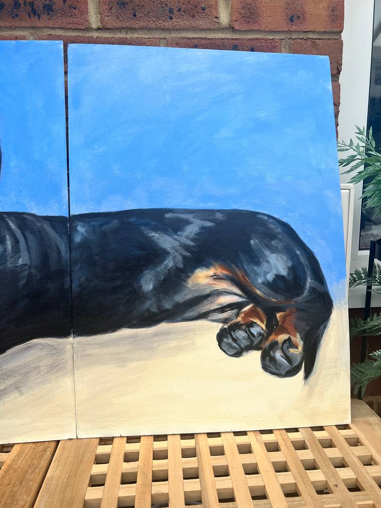 Original Contemporary Dogs Painting by Sally Crouch