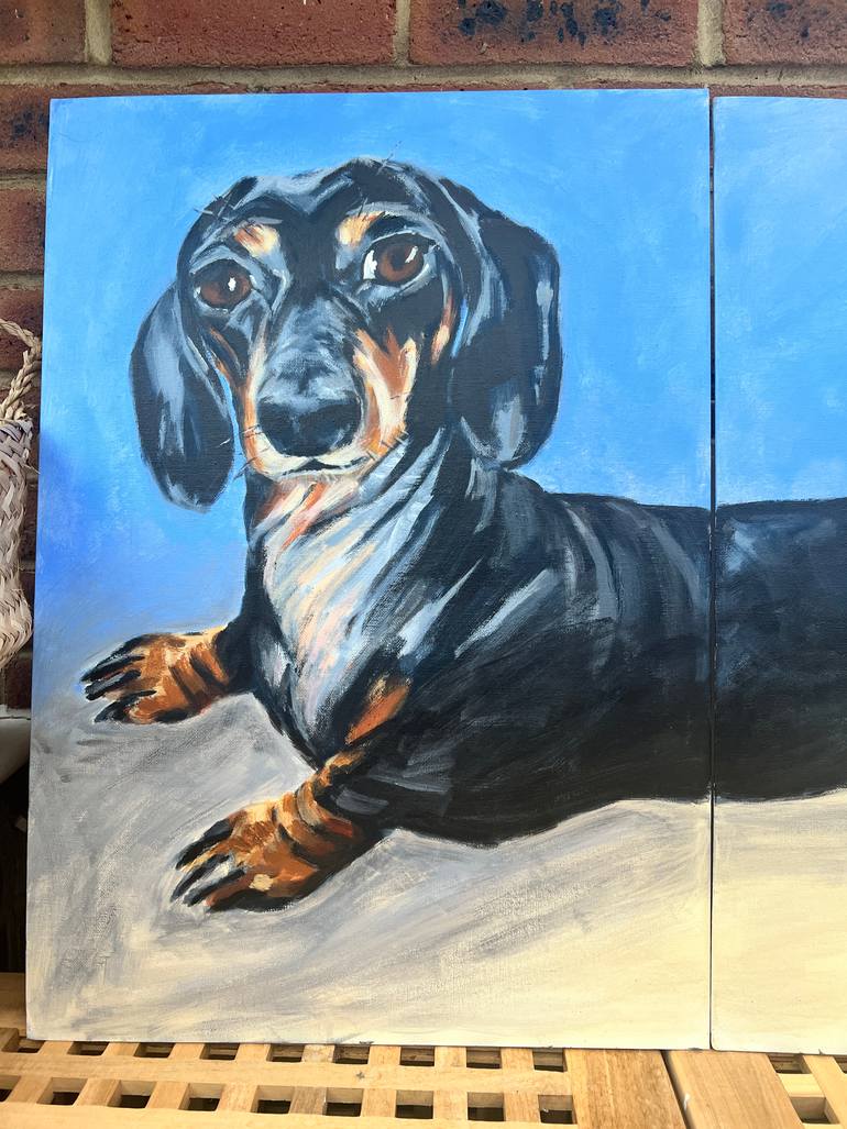 Original Contemporary Dogs Painting by Sally Crouch