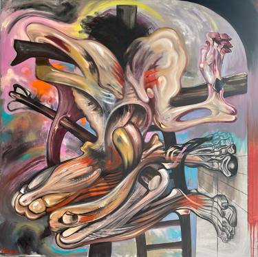 Original Abstract Expressionism Culture Painting by Sergiu Roman