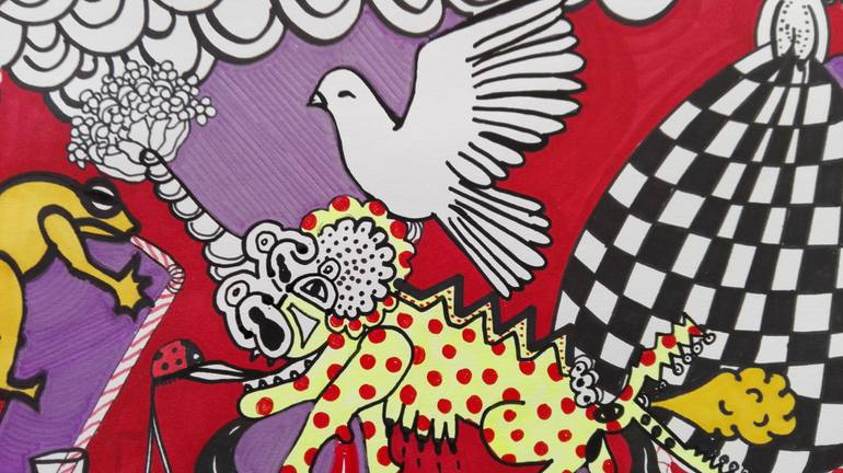 Original Abstract Fantasy Drawing by Freja Overgaard
