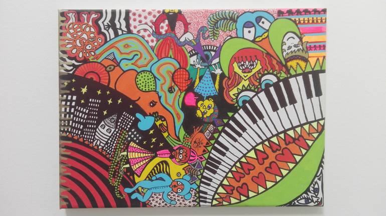 Original Abstract Fantasy Painting by Freja Overgaard