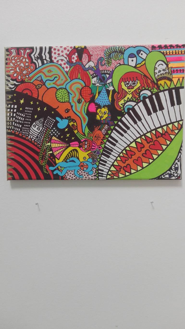 Original Abstract Fantasy Painting by Freja Overgaard