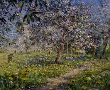 Original Impressionism Garden Paintings by Beata Szwed