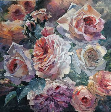 Original Fine Art Floral Paintings by Beata Szwed