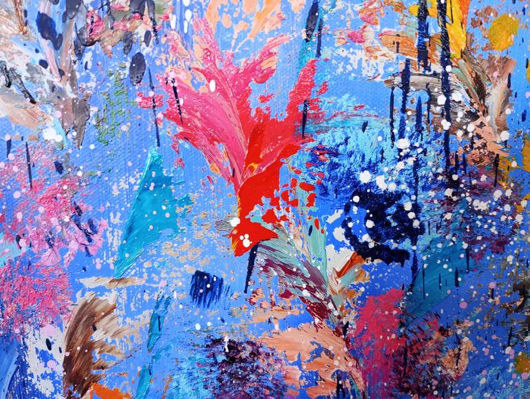 Original Abstract Expressionism Floral Painting by susan wooler