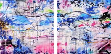 XXXL Abstract The Other Side of Me Diptych 200 x 100 cm thumb