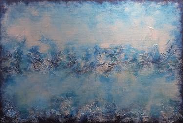Blue Bay 76 x 51cm Textured Abstract Painting thumb