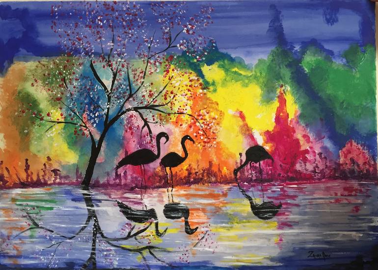 Night of Colours Painting by Zahra Abde Saatchi Art