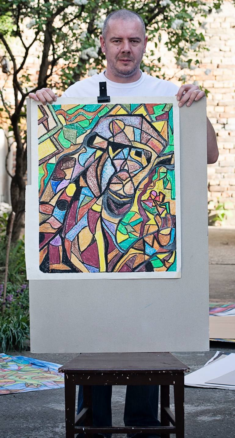Original Cubism Animal Painting by Kristijan Kiss