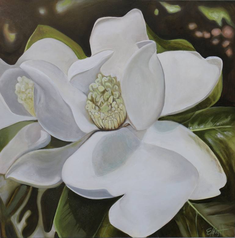 Lewis Ginter Magnolia Painting by Emma Knight | Saatchi Art