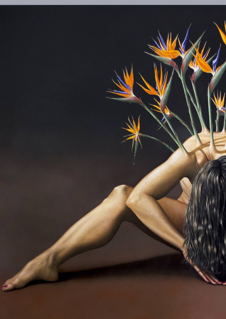 Original Photorealism Women Painting by Gustavo Fernandes