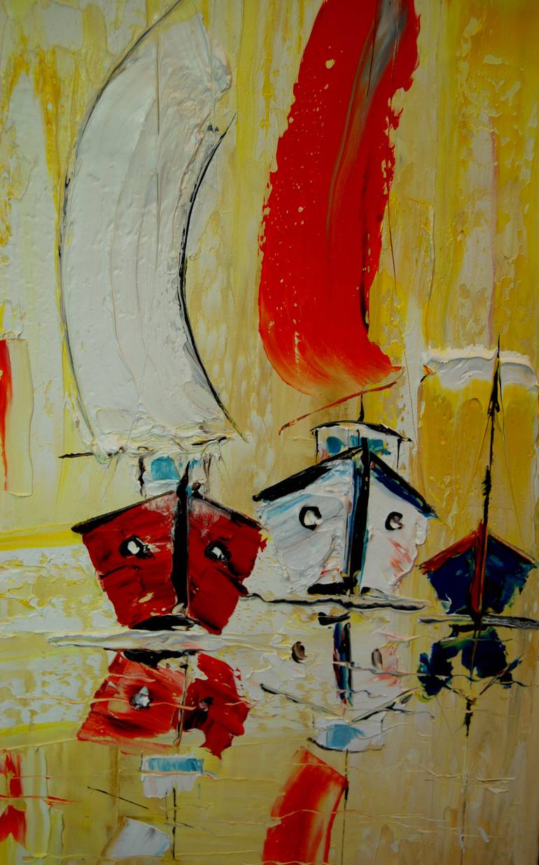 Original Figurative Seascape Painting by Serge-Louis Tuquet