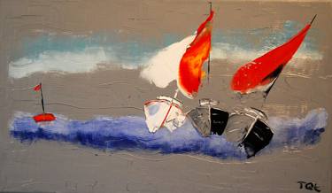 Print of Yacht Paintings by Serge-louis Tuquet