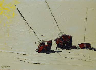 Original Figurative Boat Paintings by Serge-louis Tuquet