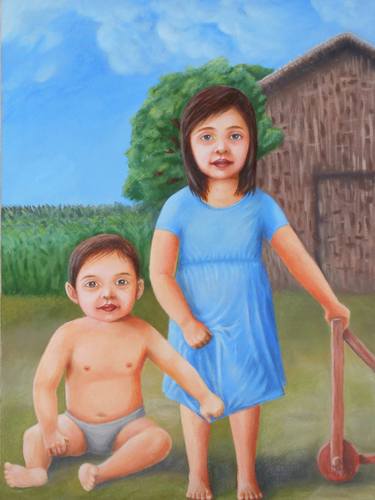 Print of Figurative Kids Paintings by Gyanaditya Mourya