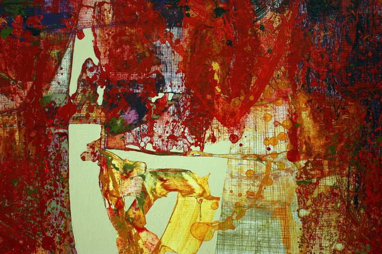 Original Abstract Expressionism Abstract Painting by Jirasak Plabootong