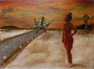Print of Airplane Paintings by Katarzyna Chlipalska