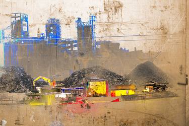 Original Abstract Architecture Mixed Media by Iskra Johnson