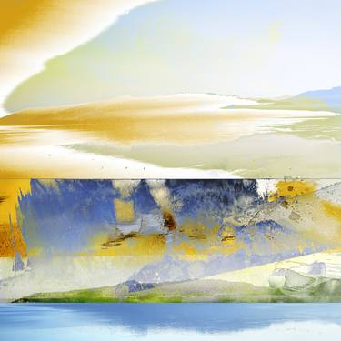 Original Abstract Landscape Mixed Media by Iskra Johnson