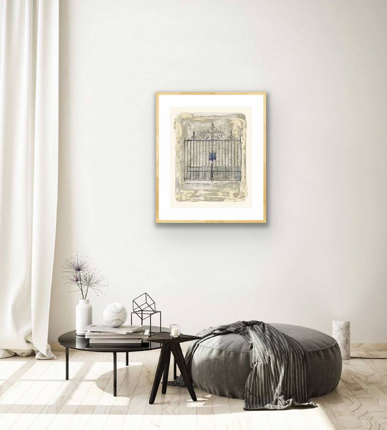 Original Abstract Architecture Mixed Media by Iskra Johnson