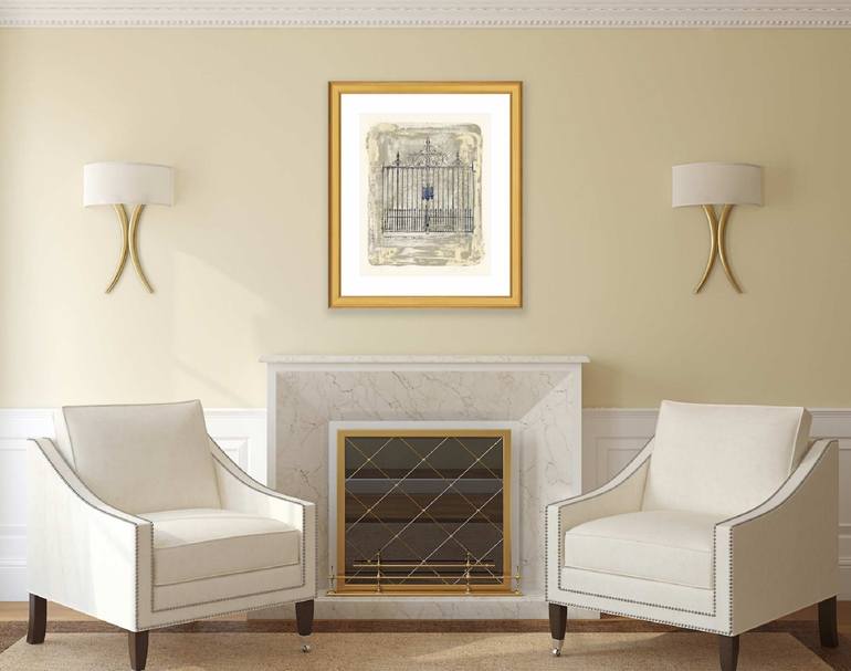 Original Abstract Architecture Mixed Media by Iskra Johnson