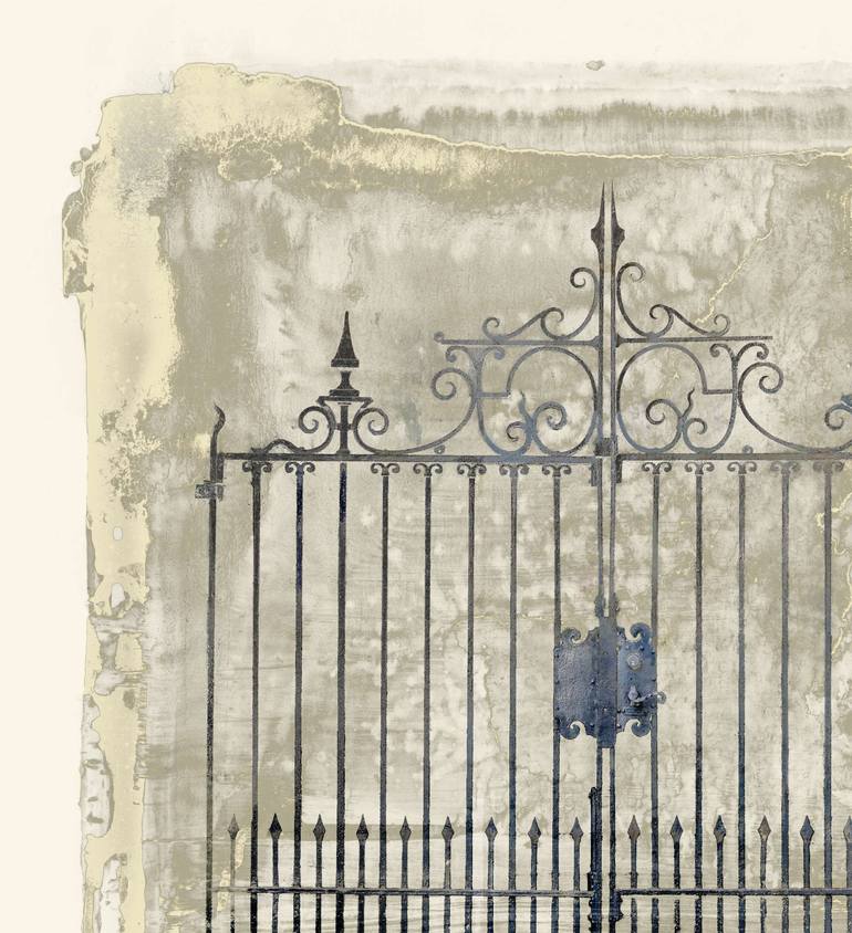 Original Abstract Architecture Mixed Media by Iskra Johnson